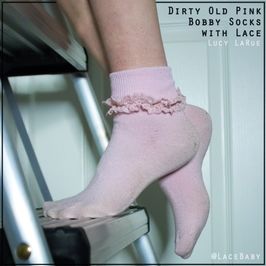 My Dirty Old Pink Bobby Socks with Lace