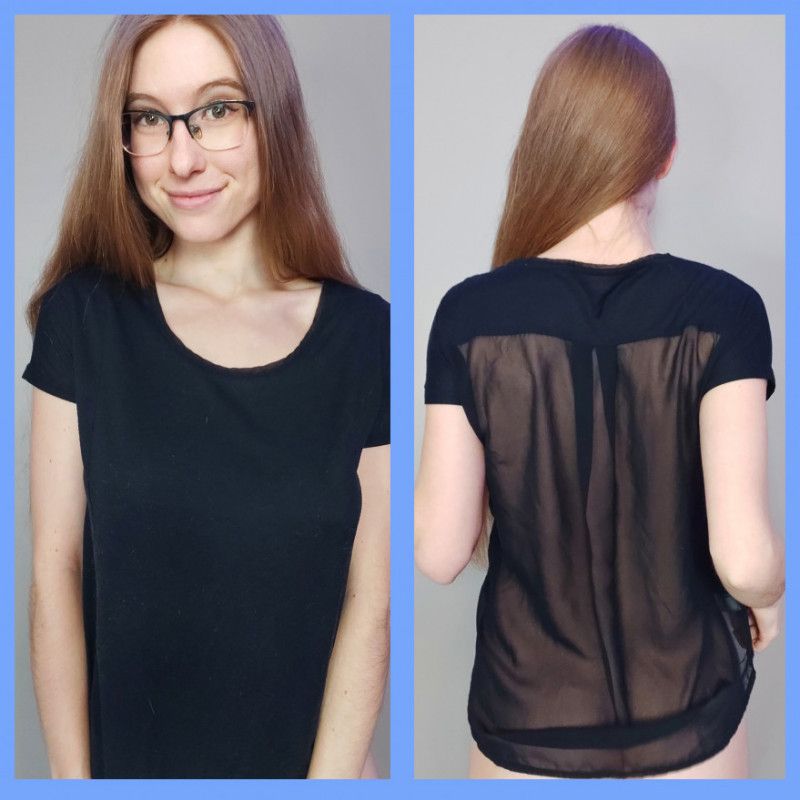 Black Sheer Back Shirt