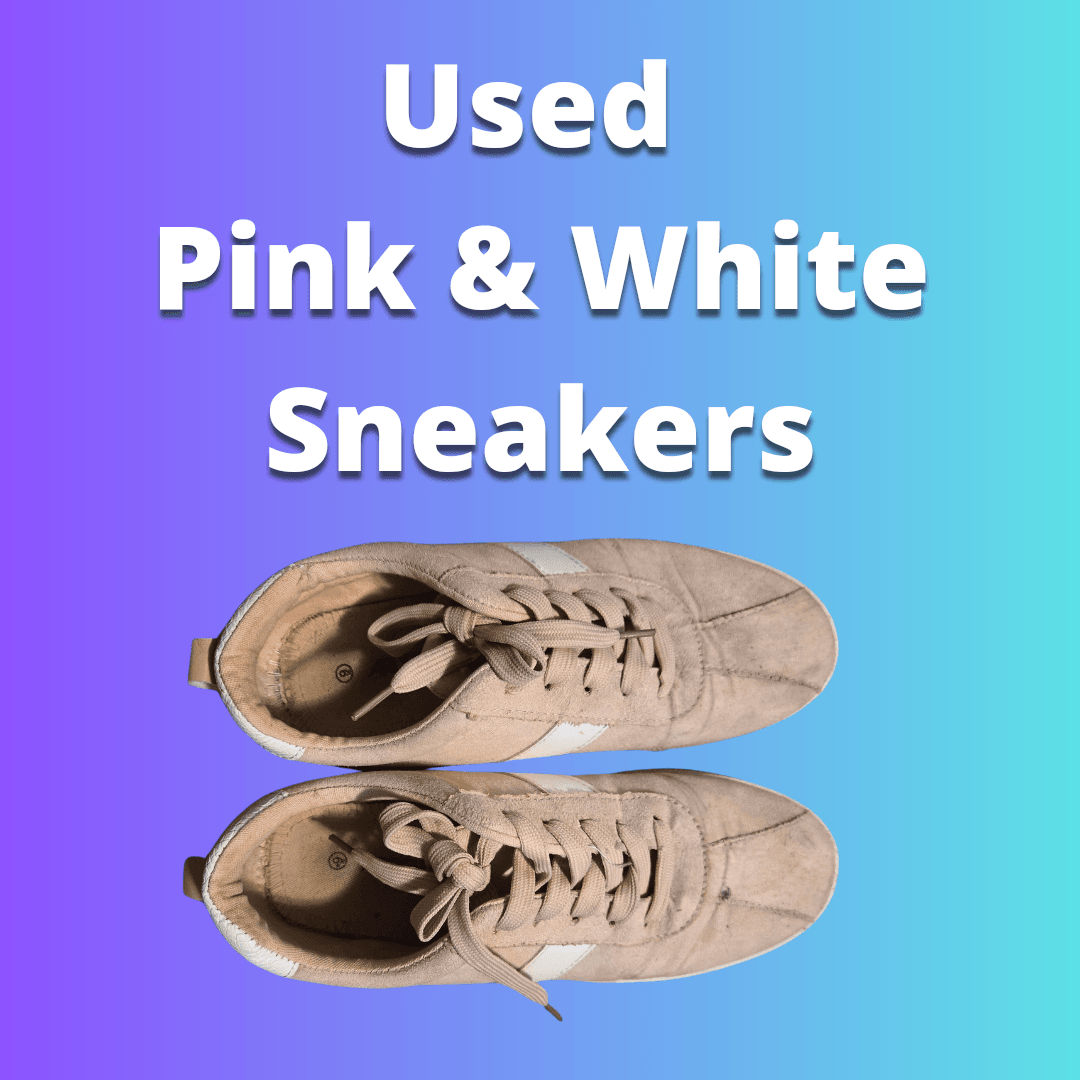 Used Pink and White Sneakers