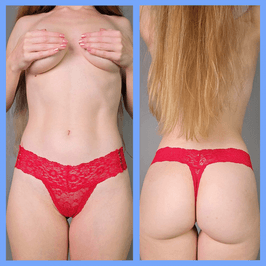 Red Lace Corset Thong Panties