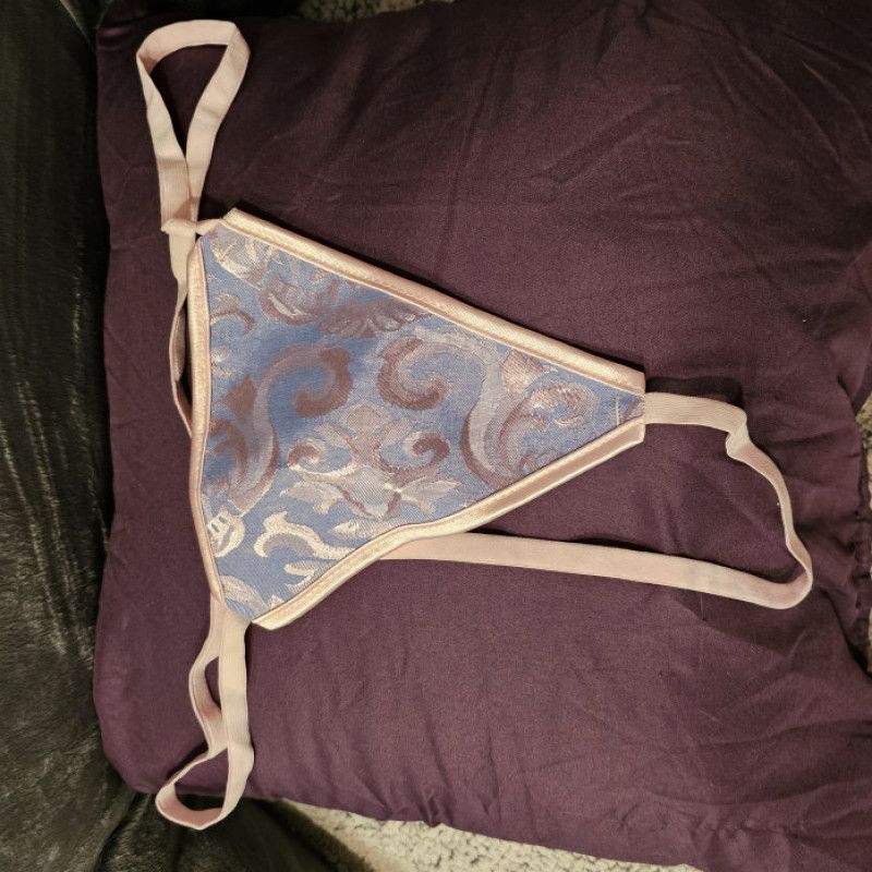 Pink and Blue String Thong worn