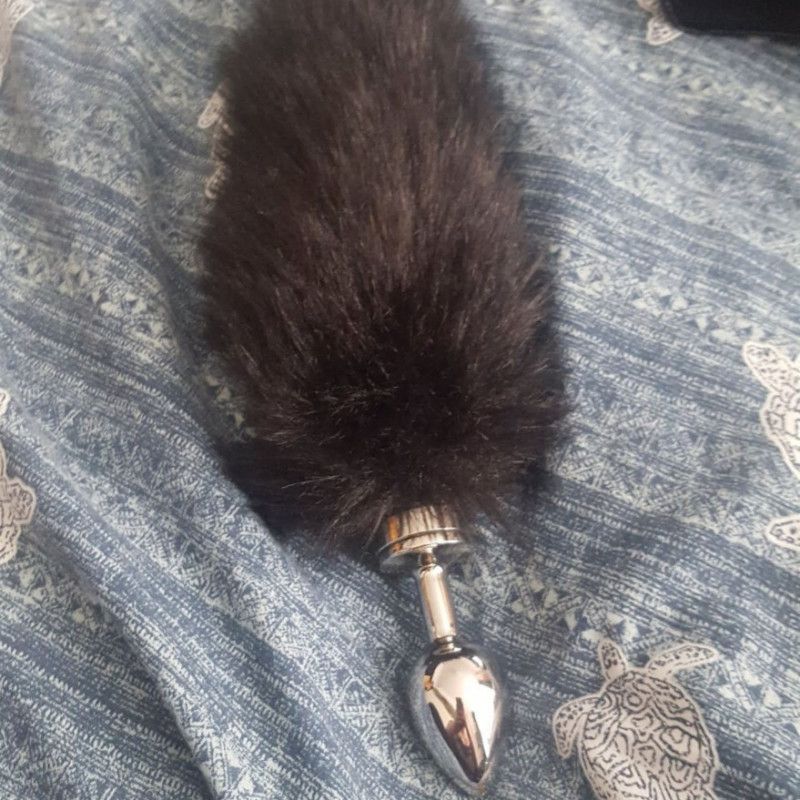 Used black kitty or fox plug tail