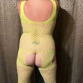 neon yellow body stocking