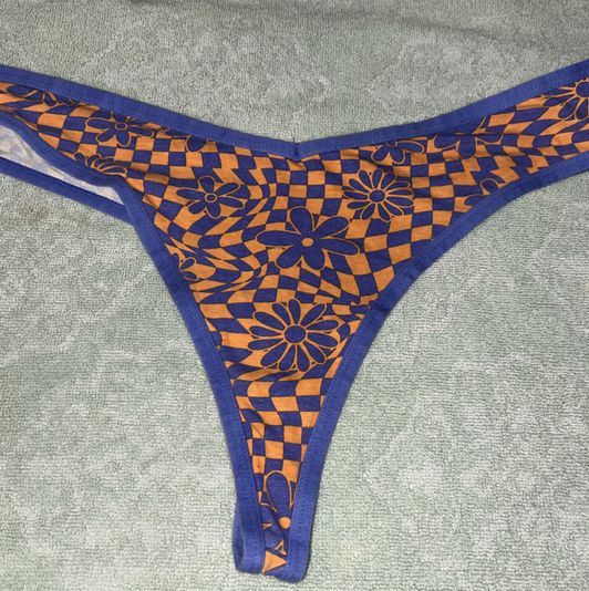 Purple and orange thong