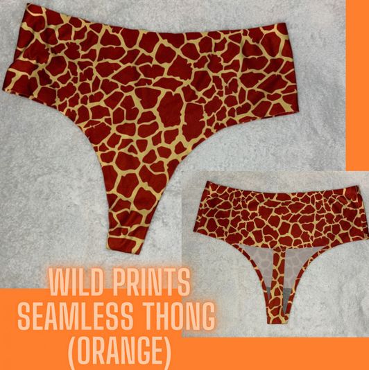 Orange Wild Prints Thong