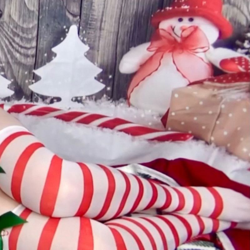 Red and White Striped Christmas Stocking