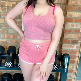 Worn Pink Sports Bra