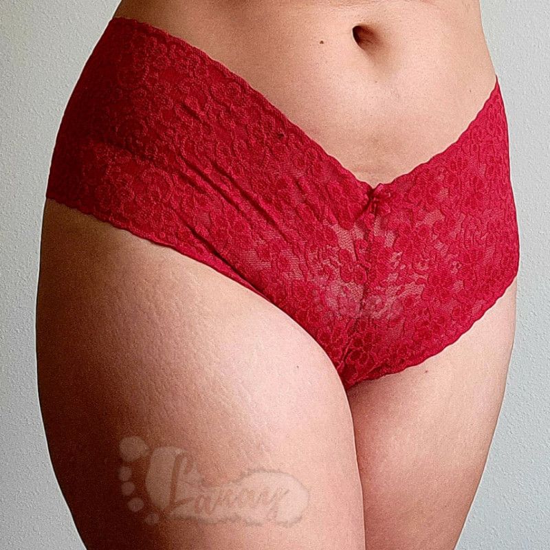 Red Floral Lace Cheekies