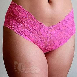 Neon Pink Floral Lace Cheekies