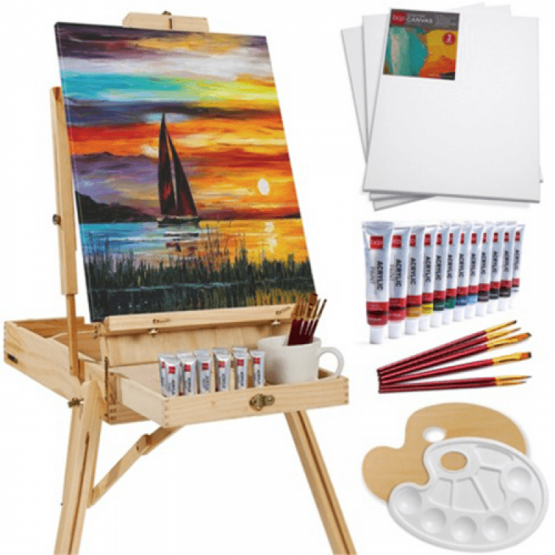 Easel and paints