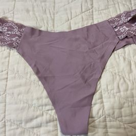 Purple lace seamless thong