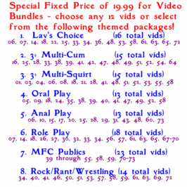 SPECIAL VID BUNDLE DEALS FOR 20 DOLLARS!