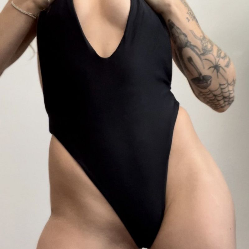 Worn one piece swimsuit