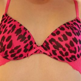 Pink Leopard Print Bra