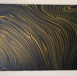 Black and Gold Ripple Painting