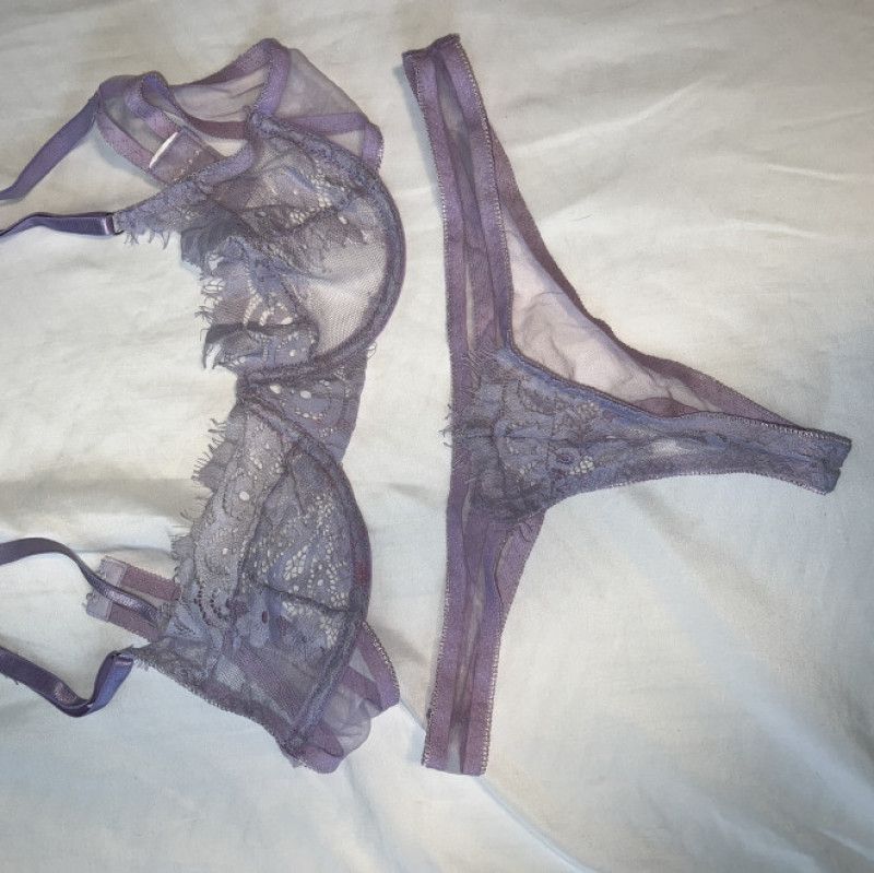 Purple bra and panty set