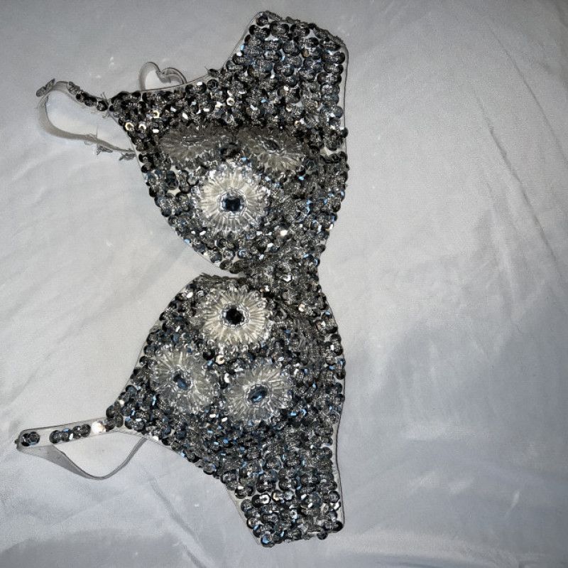 Handmade sequin bra