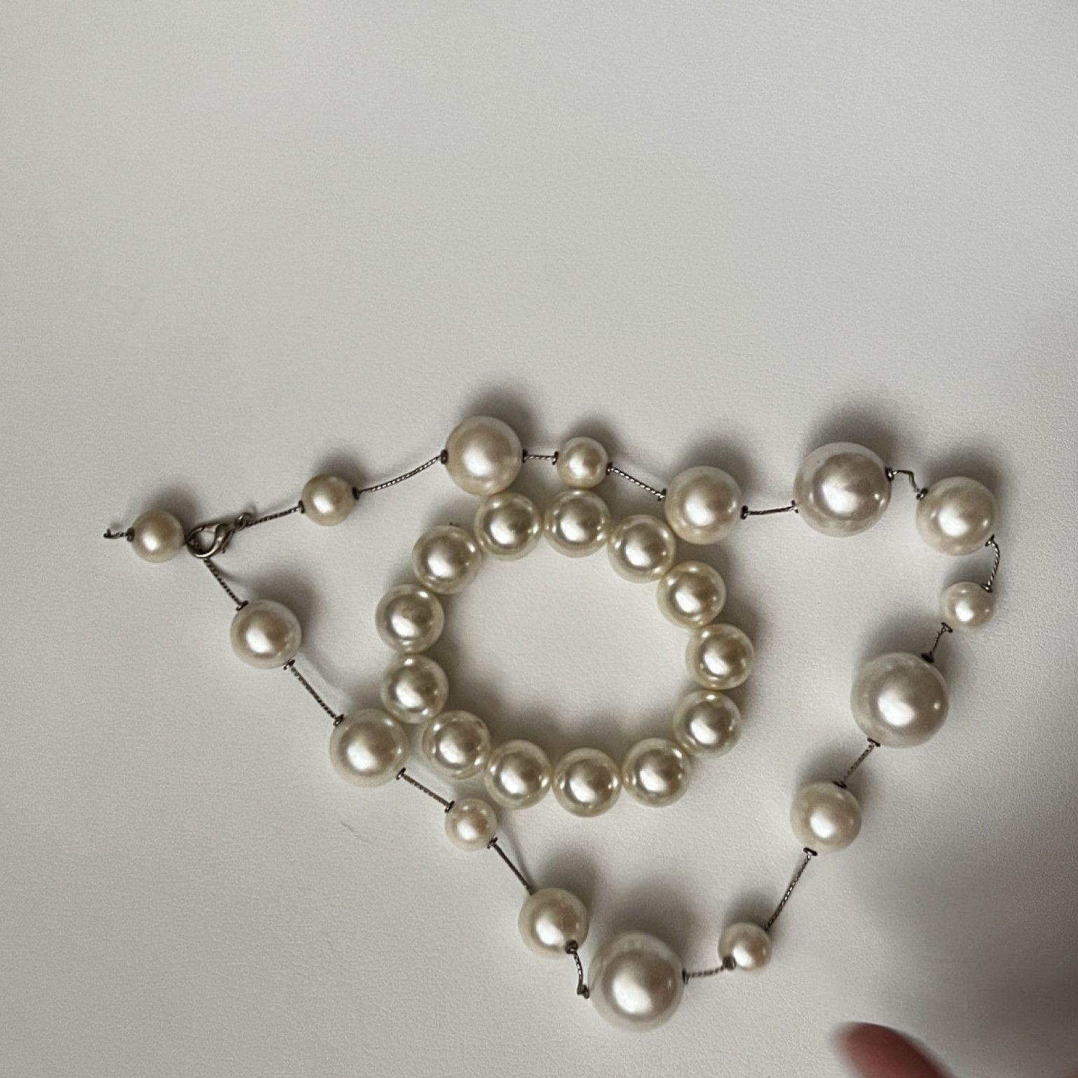 Pearl Necklace and Bracelet