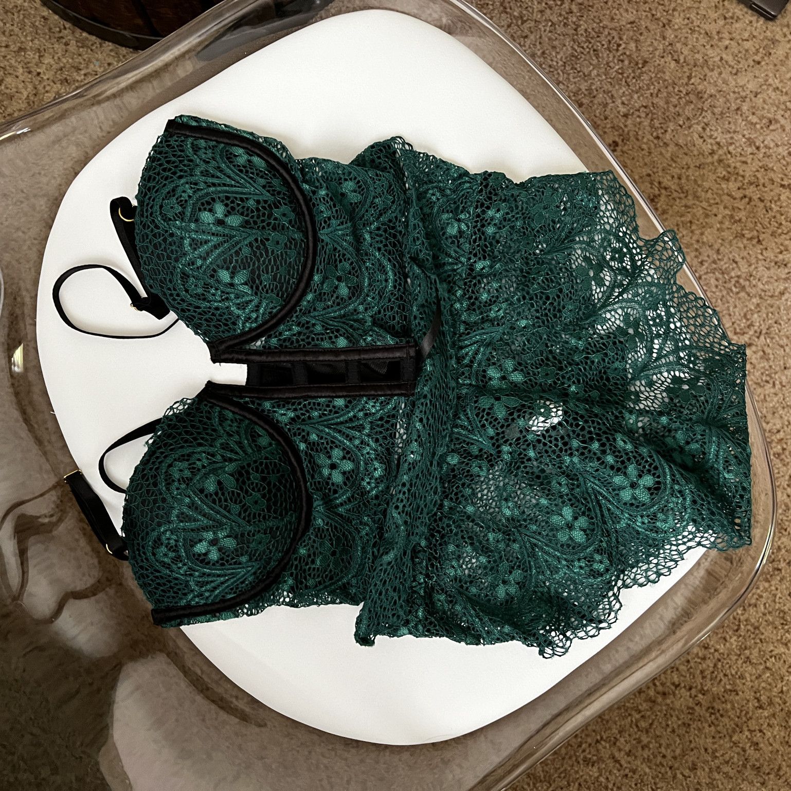 Green Bra and Panty Set