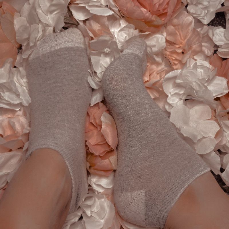 Grey  White Ankle Socks