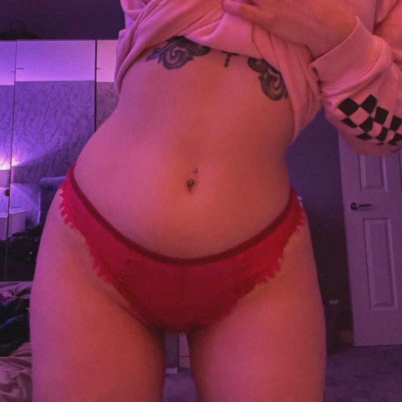 Red lace  satin panties