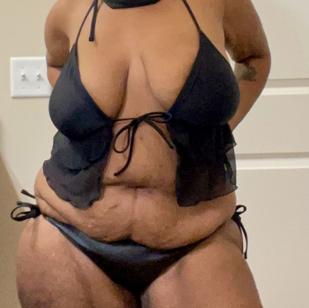 Black two piece swimsuit