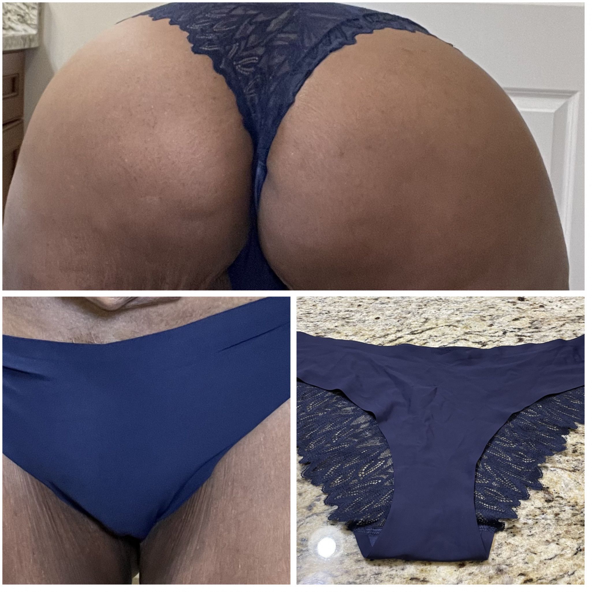 Navy Blue Lace Back Panties