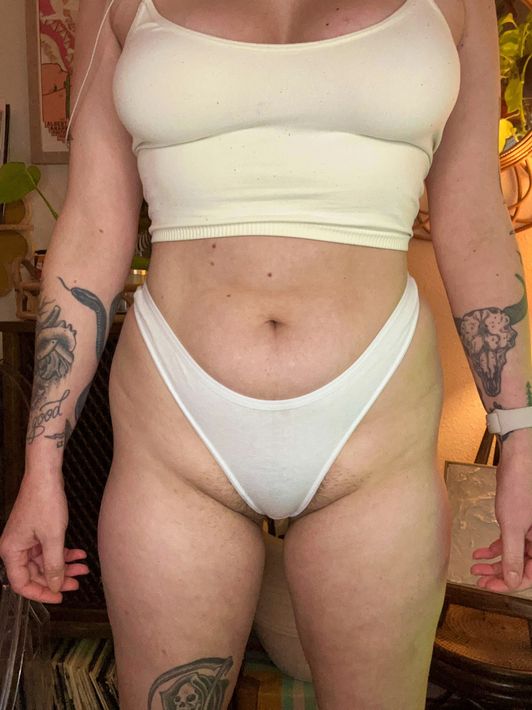 White Cotton Thong Panties