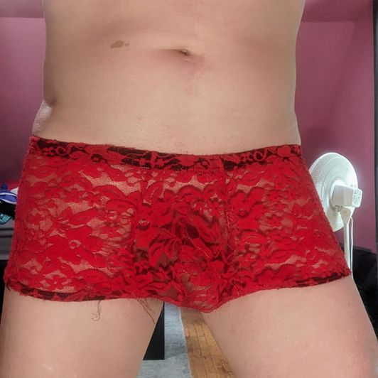 Red Lace Boxer Briefs