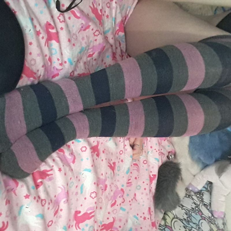 Purple Striped Socks