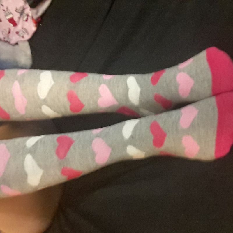 Grey and Pink Knee Highs