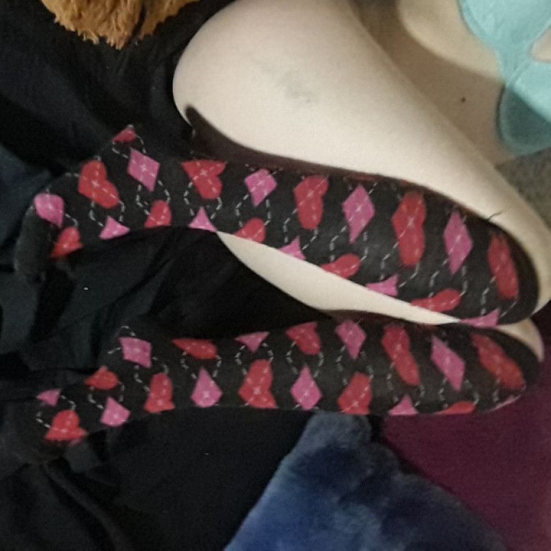 Black Red and Pink Knee Highs