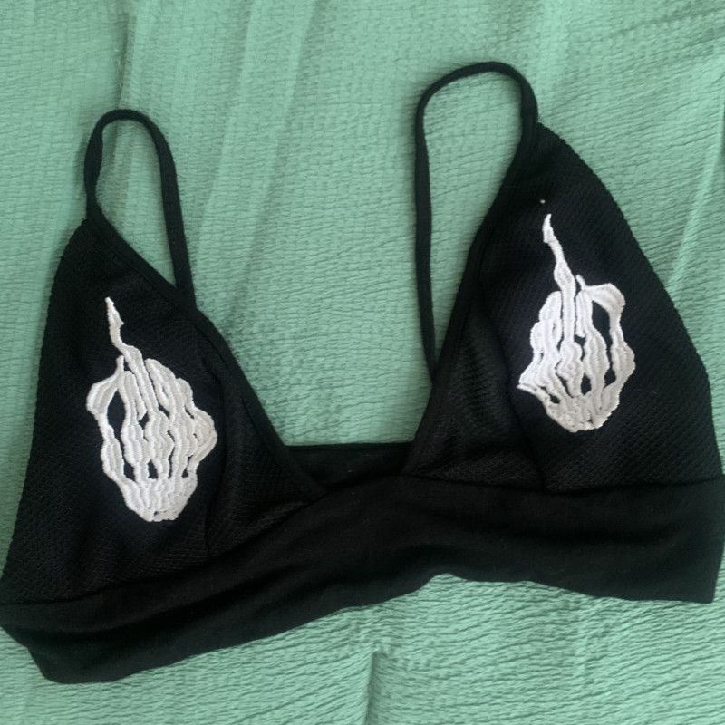 Skeleton hands bra