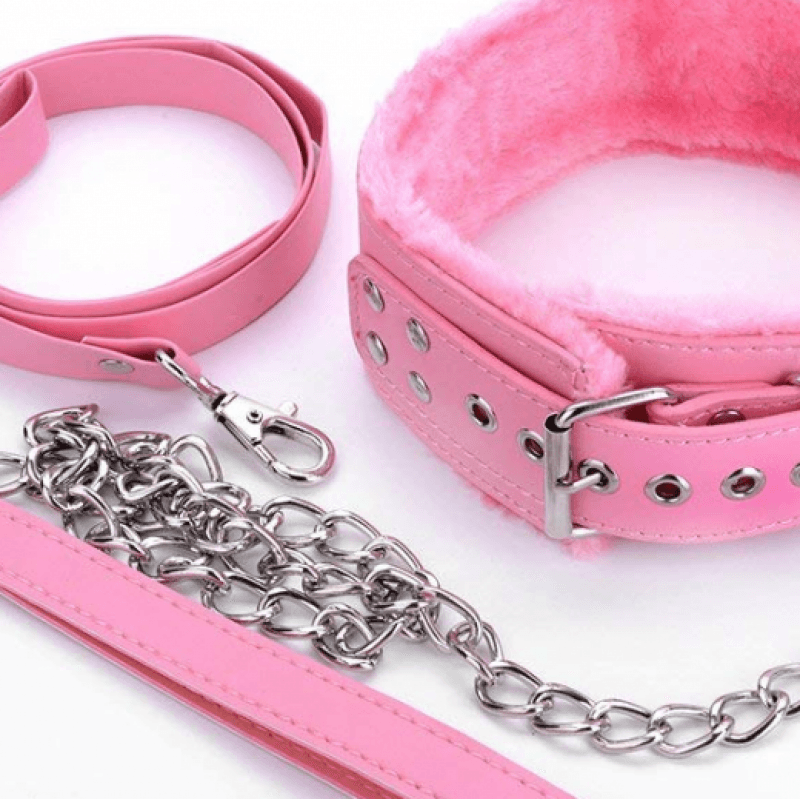 Pink Collar Choker with Leash