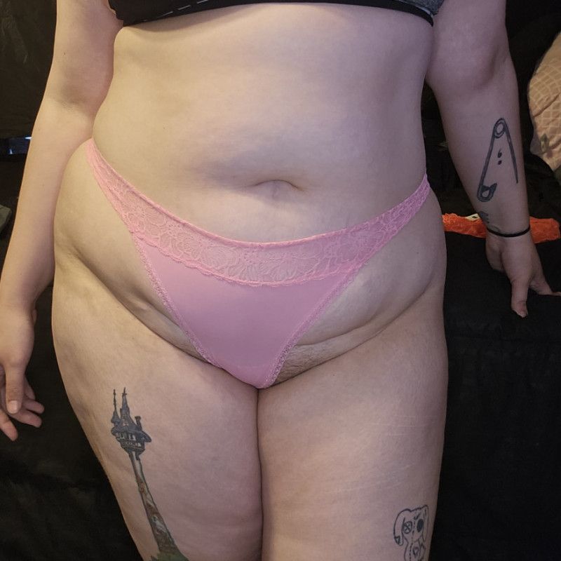 Pink Lacey Thong