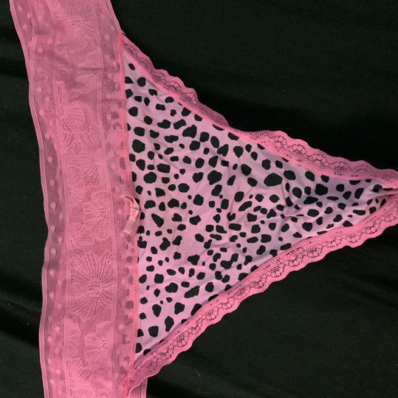 Pink lace thong