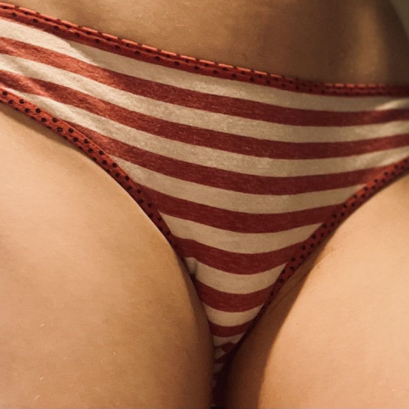 Red Striped Panties: Bikini