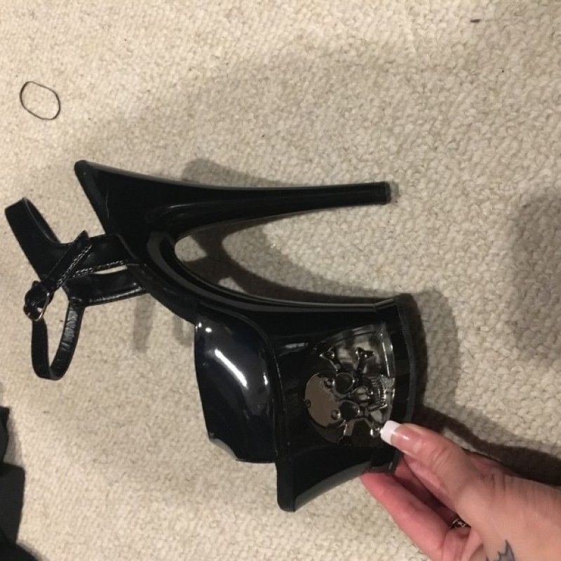 Black Skull Heels