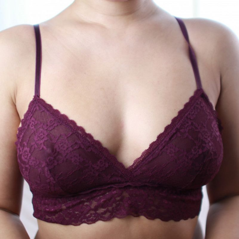 burgundy bra