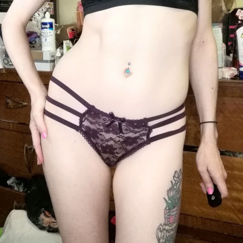 Worn Purple Strappy Panties