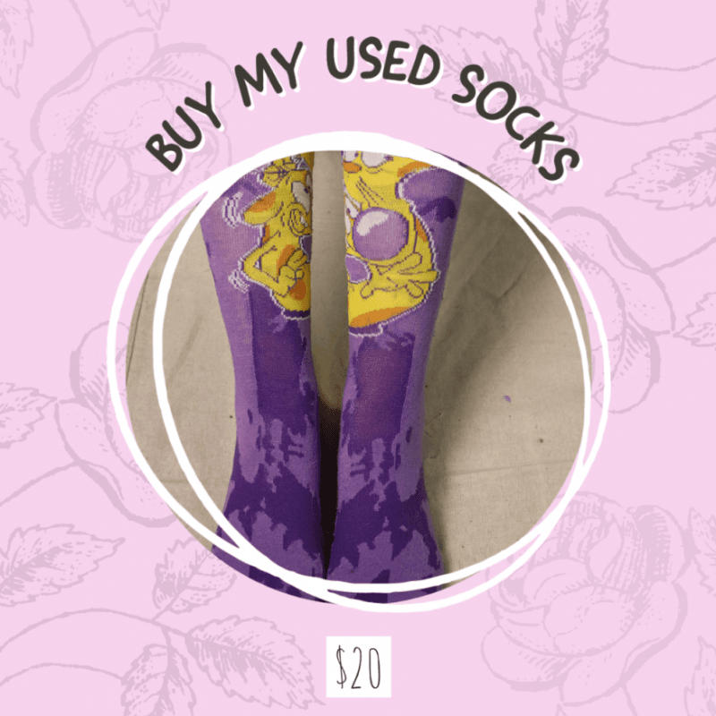 Used Pair of Purple Knee High Socks