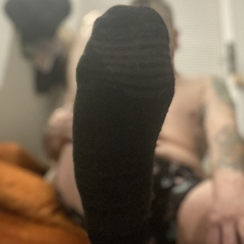 Gray and Black Socks