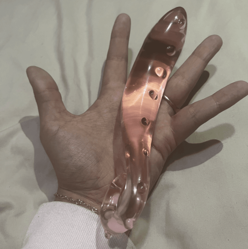 Used Curved Glass Tentacle Dildo