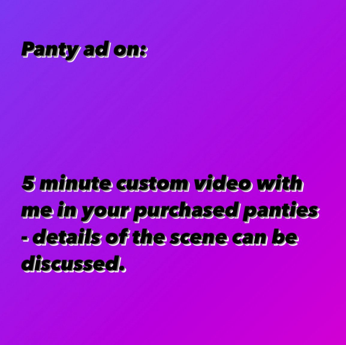 Panty Ad On: 5 minute Custom In Item