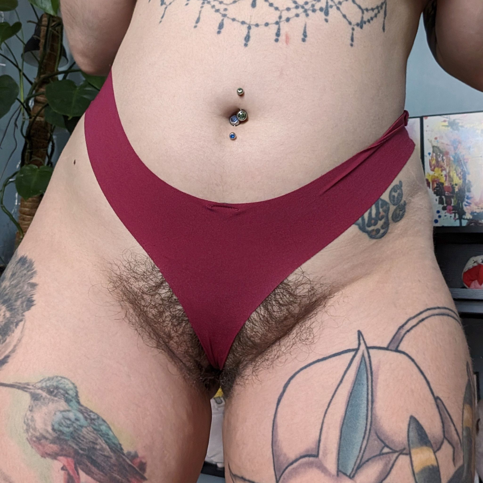 Maroon Stretchy Thong