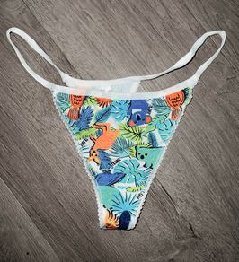 Tropical print thong