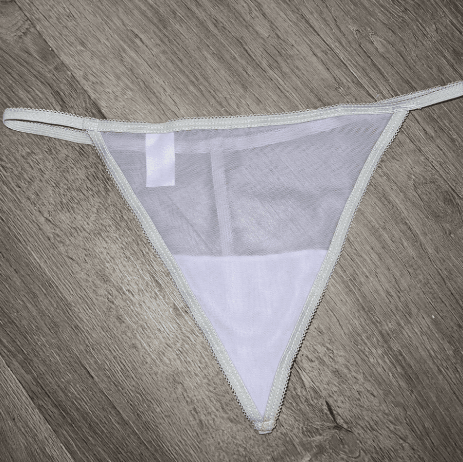 mesh pastel purple thong