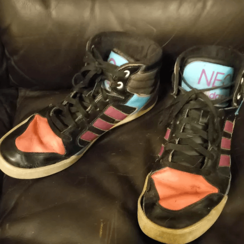 Heavily worn smelly vintage Adidas Neo shoes