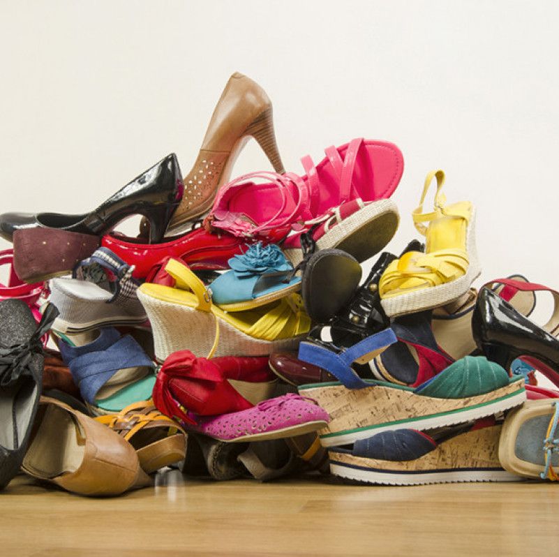 Multiple Pairs Of Used Shoes