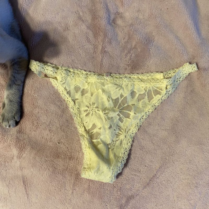 VS Yellow Lace Panty Thong